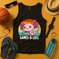 Gamesolotl Axolotl Video Games Gaming Lover Geek Gamer Pun  Tank Top thumb 4