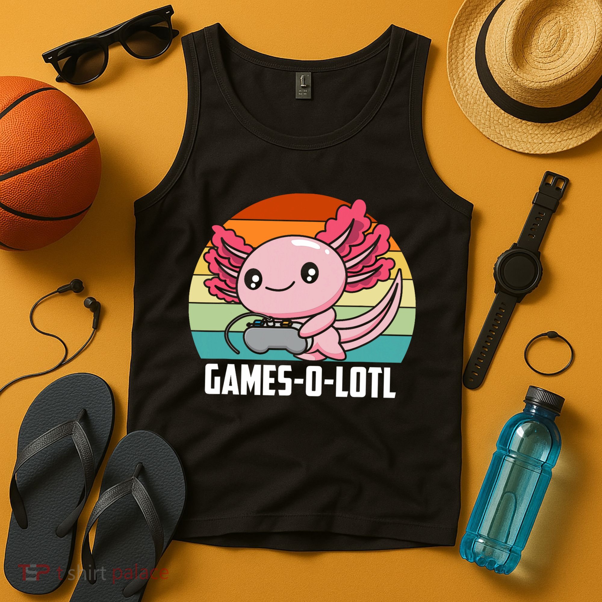Gamesolotl Axolotl Video Games Gaming Lover Geek Gamer Pun  Tank Top