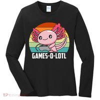 Gamesolotl Axolotl Video Games Gaming Lover Geek Gamer Pun  Women's Long Sleeve Shirt thumb 0