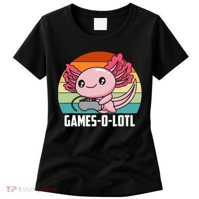 Gamesolotl Axolotl Video Games Gaming Lover Geek Gamer Pun  Women's T-Shirt