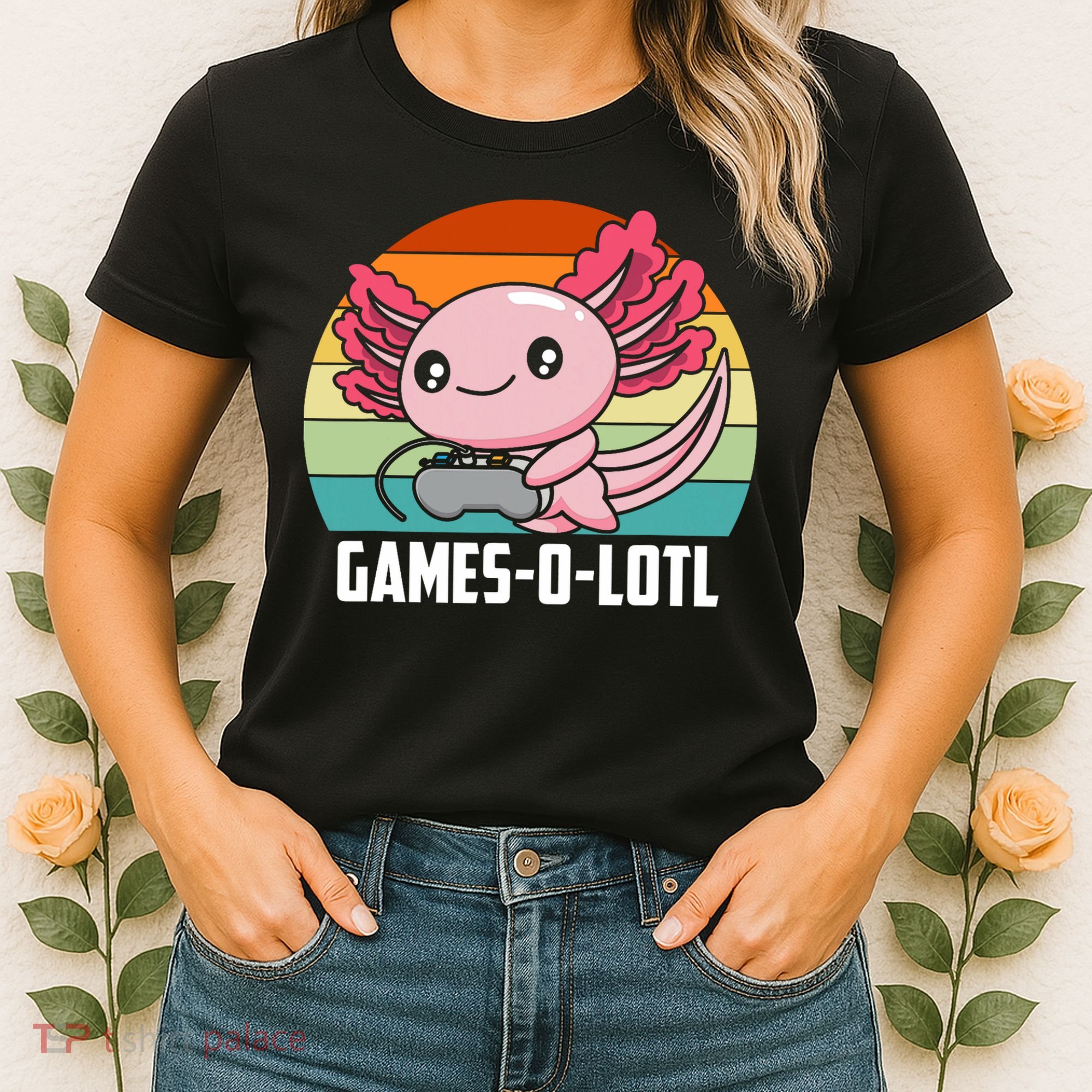 Gamesolotl Axolotl Video Games Gaming Lover Geek Gamer Pun  Women's T-Shirt