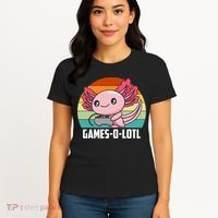 Gamesolotl Axolotl Video Games Gaming Lover Geek Gamer Pun  Women's T-Shirt thumb 4