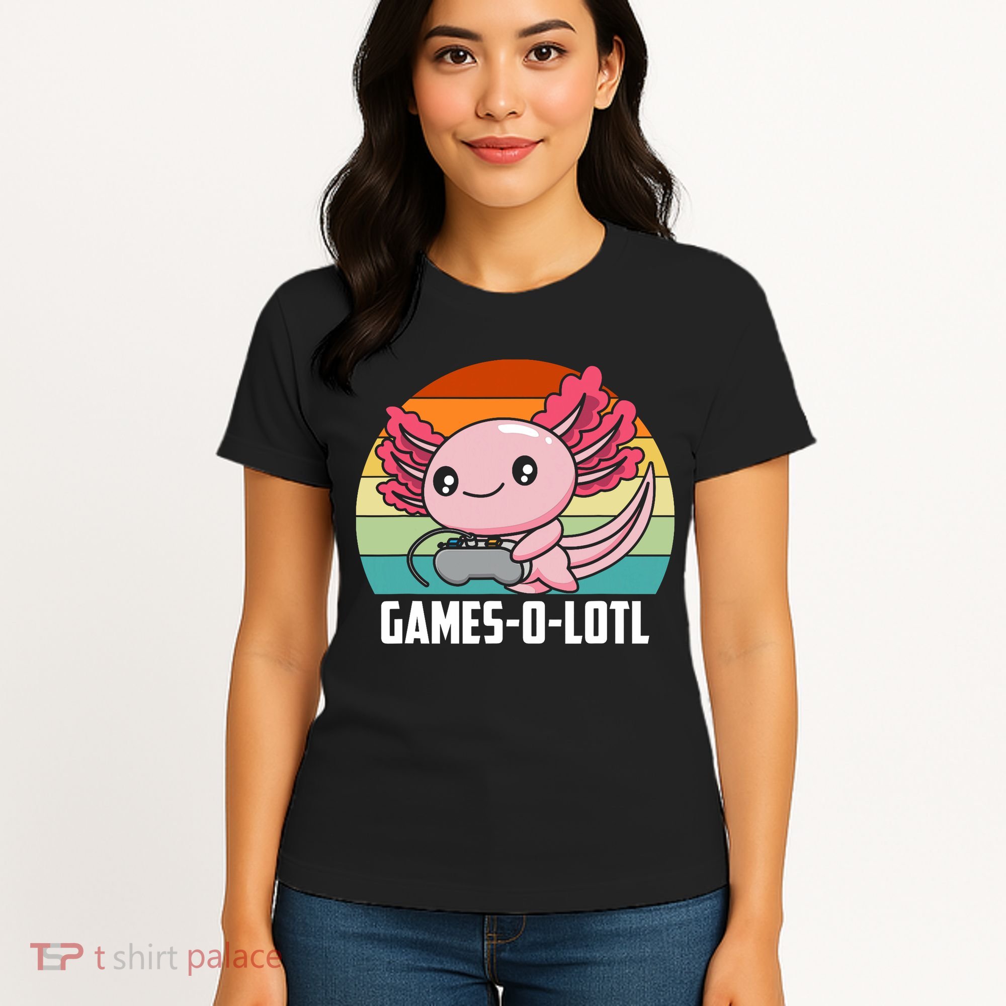 Gamesolotl Axolotl Video Games Gaming Lover Geek Gamer Pun  Women's T-Shirt