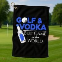 Golf And Vodka Gift Best Team Ing Game Golfing Lover Gift Golf Towel thumb 1