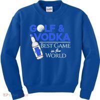 Golf And Vodka Gift Best Team Ing Game Golfing Lover Gift Kids Sweatshirt thumb 0