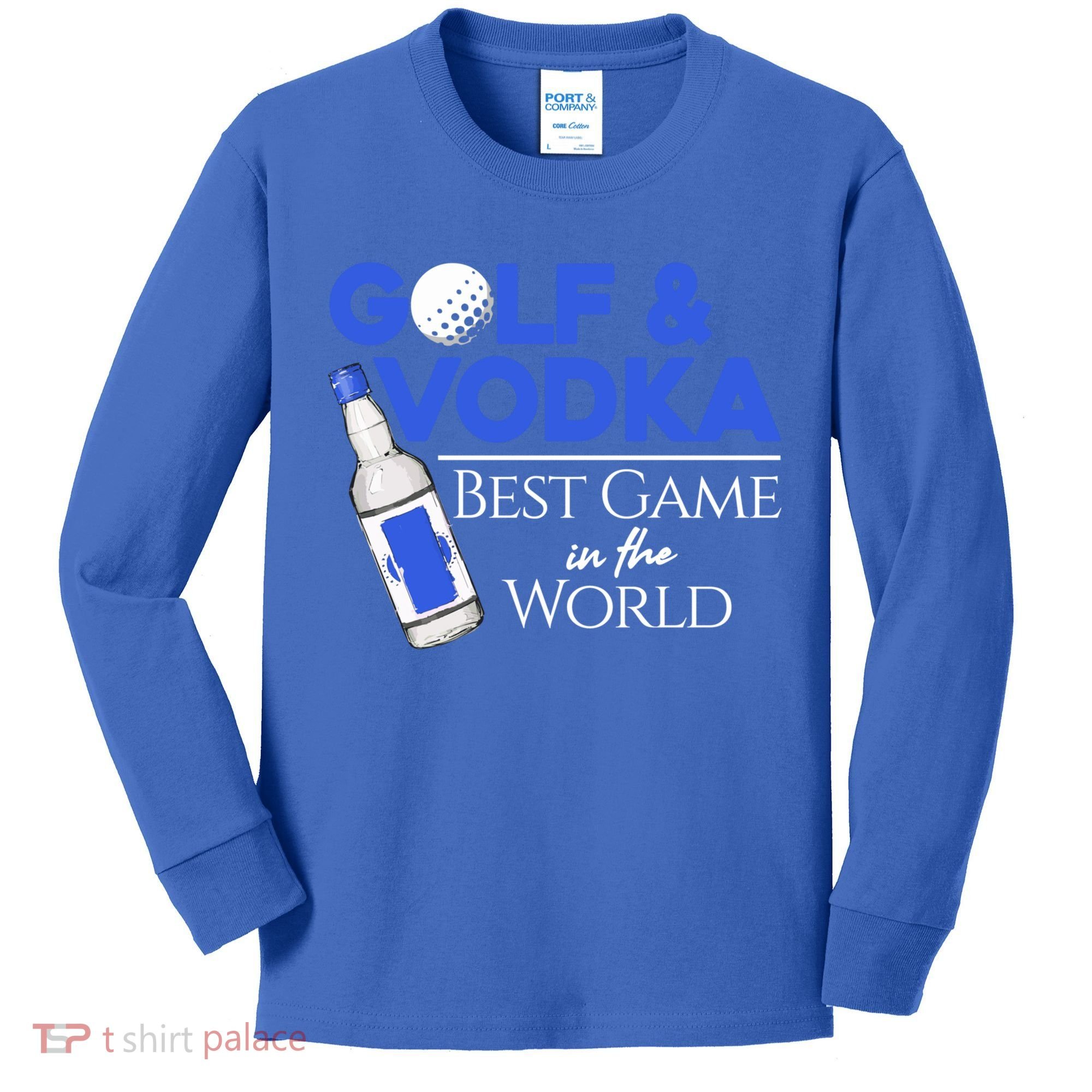 Golf And Vodka Gift Best Team Ing Game Golfing Lover Gift Kids Long Sleeve Shirt