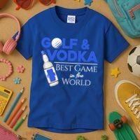 Golf And Vodka Gift Best Team Ing Game Golfing Lover Gift Kids T-Shirt thumb 3