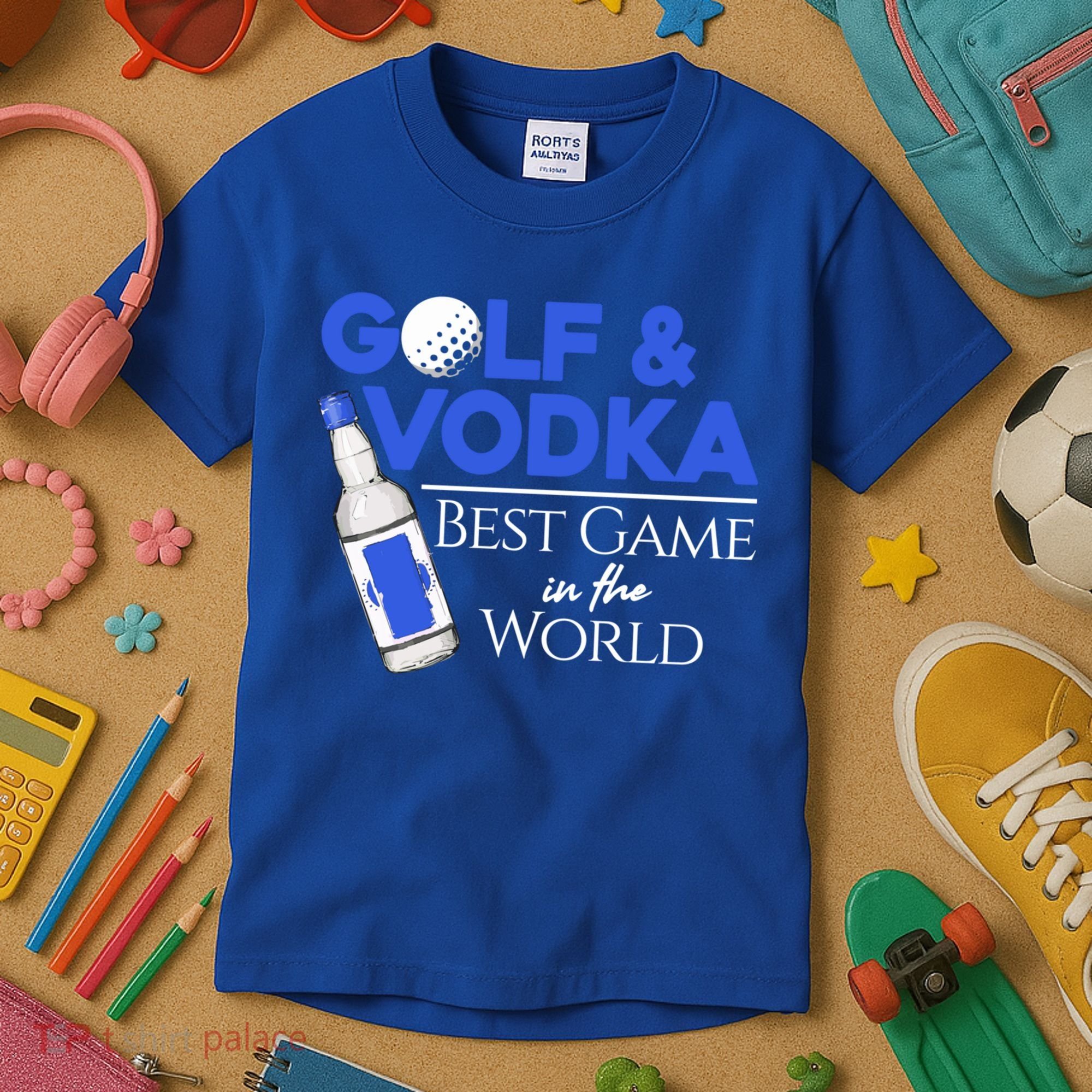 Golf And Vodka Gift Best Team Ing Game Golfing Lover Gift Kids T-Shirt