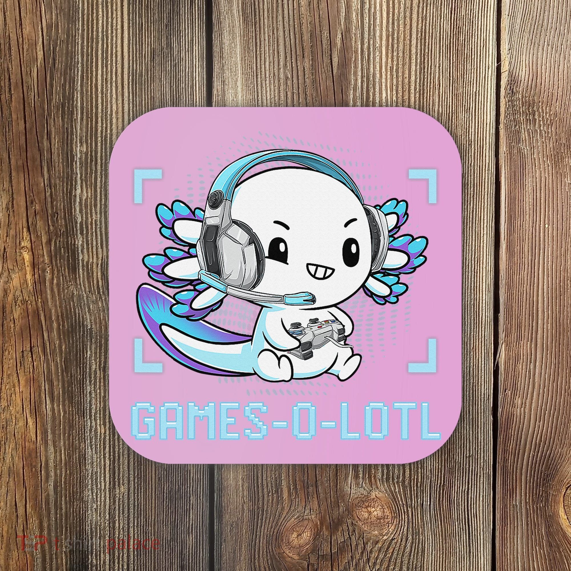 Gamesolotl Axolotl Video Gamer Kawaii Anime Funny Coaster