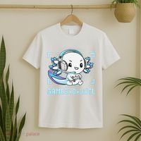 Gamesolotl Axolotl Video Gamer Kawaii Anime Funny T-Shirt thumb 2