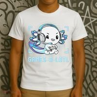 Gamesolotl Axolotl Video Gamer Kawaii Anime Funny T-Shirt thumb 3
