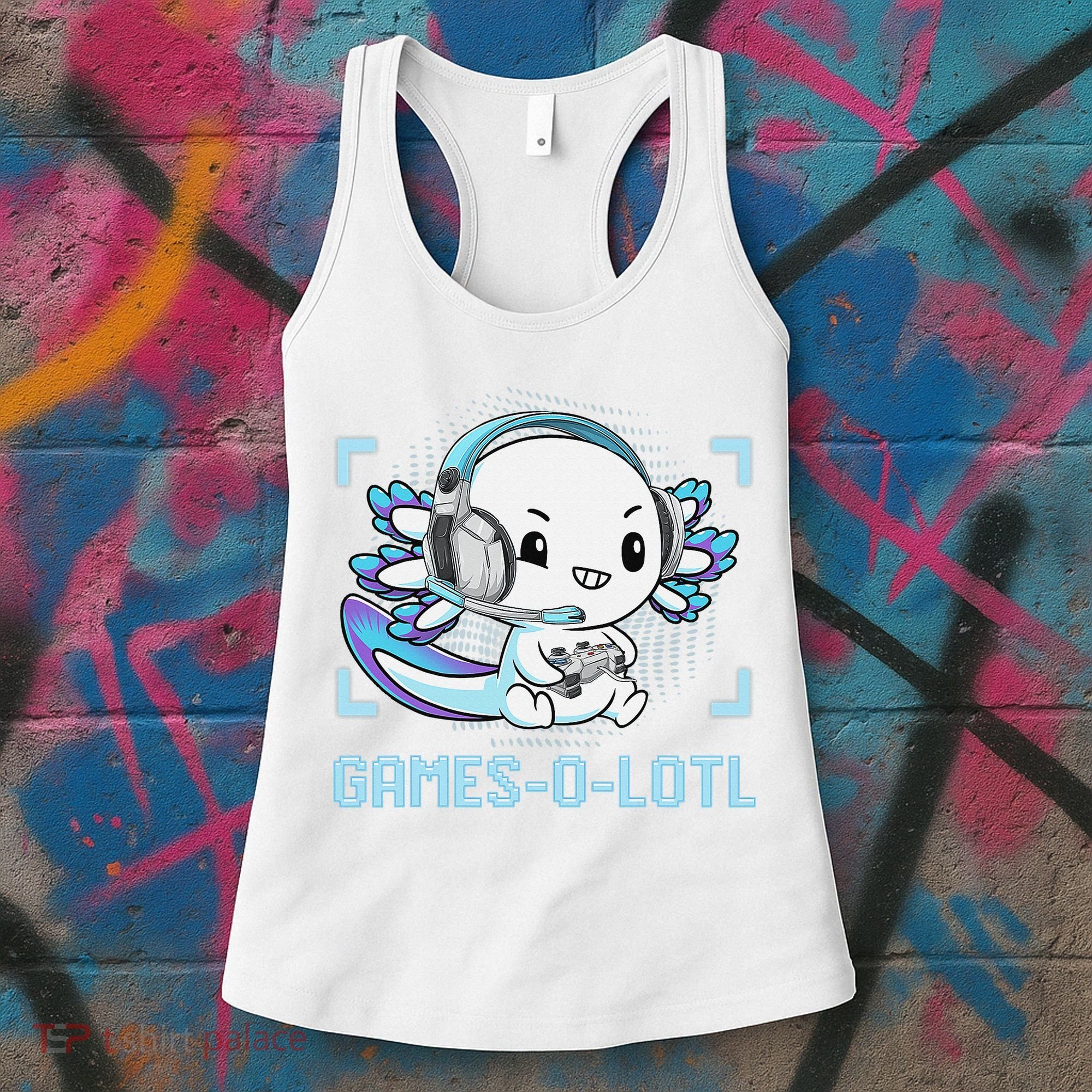 Gamesolotl Axolotl Video Gamer Kawaii Anime Funny Women's Tank Top