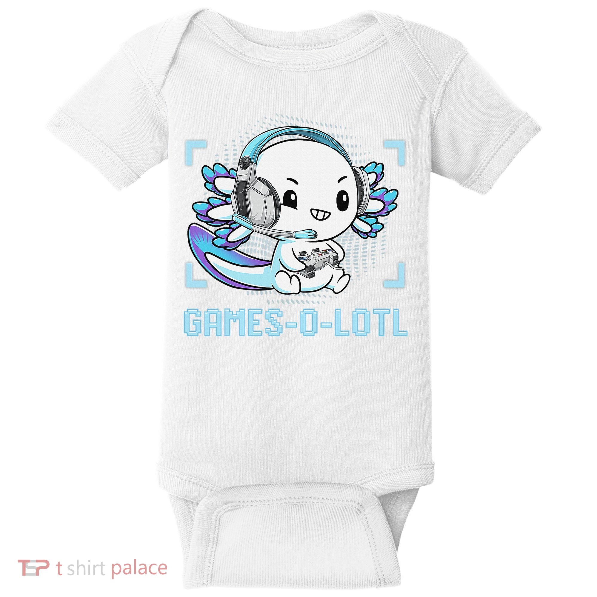 Gamesolotl Axolotl Video Gamer Kawaii Anime Funny Baby Bodysuit
