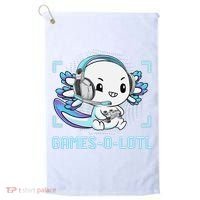 Gamesolotl Axolotl Video Gamer Kawaii Anime Funny Golf Towel thumb 0