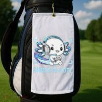 Gamesolotl Axolotl Video Gamer Kawaii Anime Funny Golf Towel thumb 2