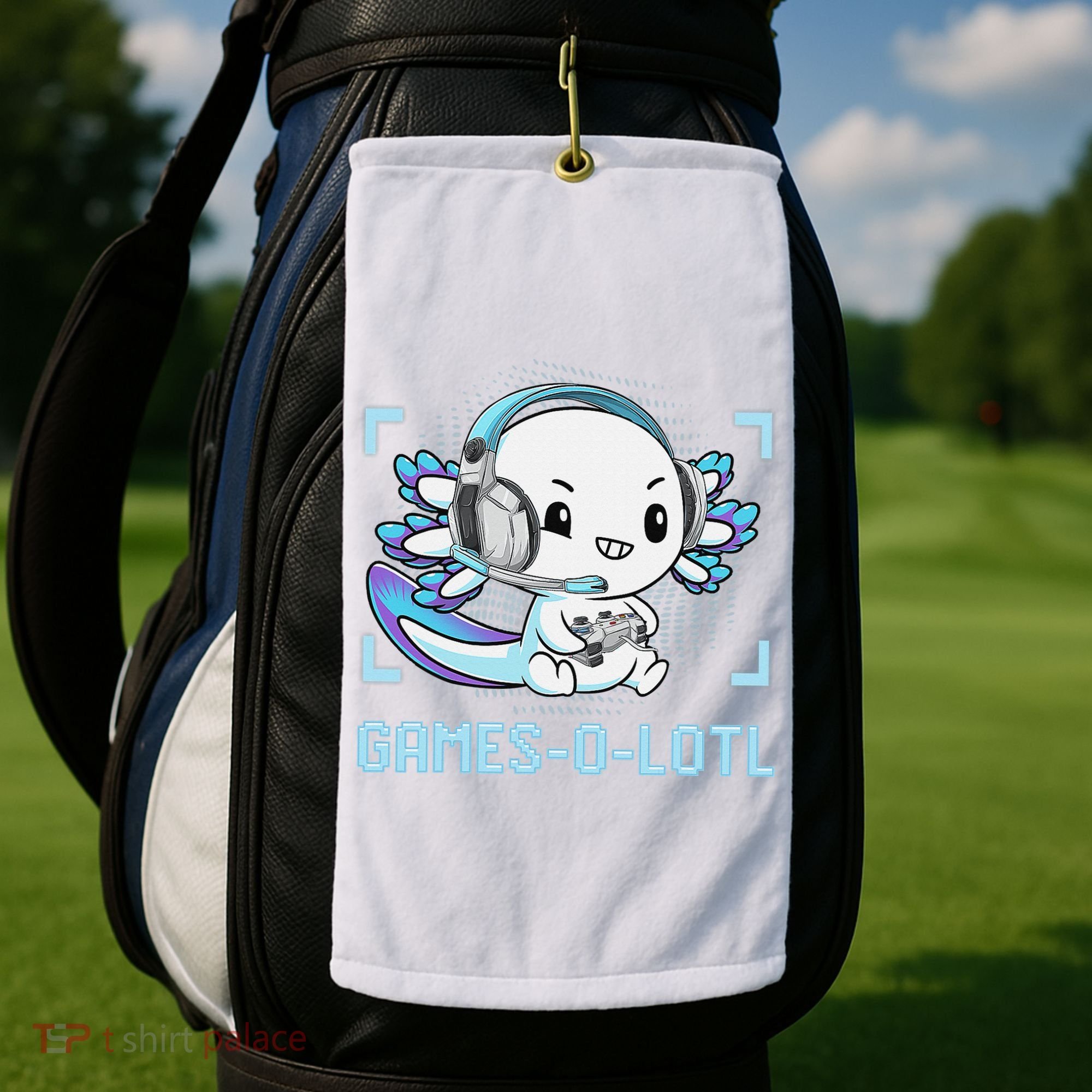 Gamesolotl Axolotl Video Gamer Kawaii Anime Funny Golf Towel