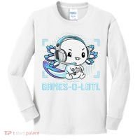 Gamesolotl Axolotl Video Gamer Kawaii Anime Funny Kids Long Sleeve Shirt thumb 0