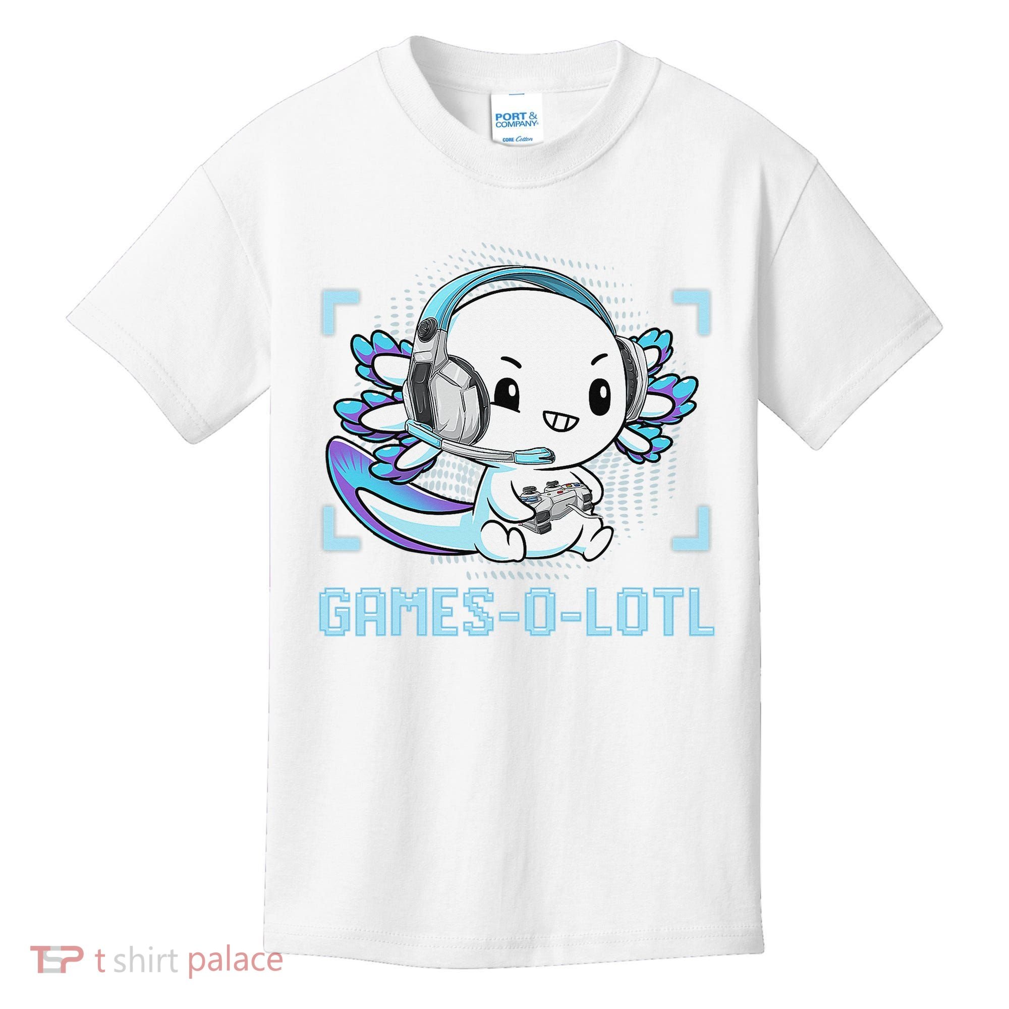 Gamesolotl Axolotl Video Gamer Kawaii Anime Funny Kids T-Shirt
