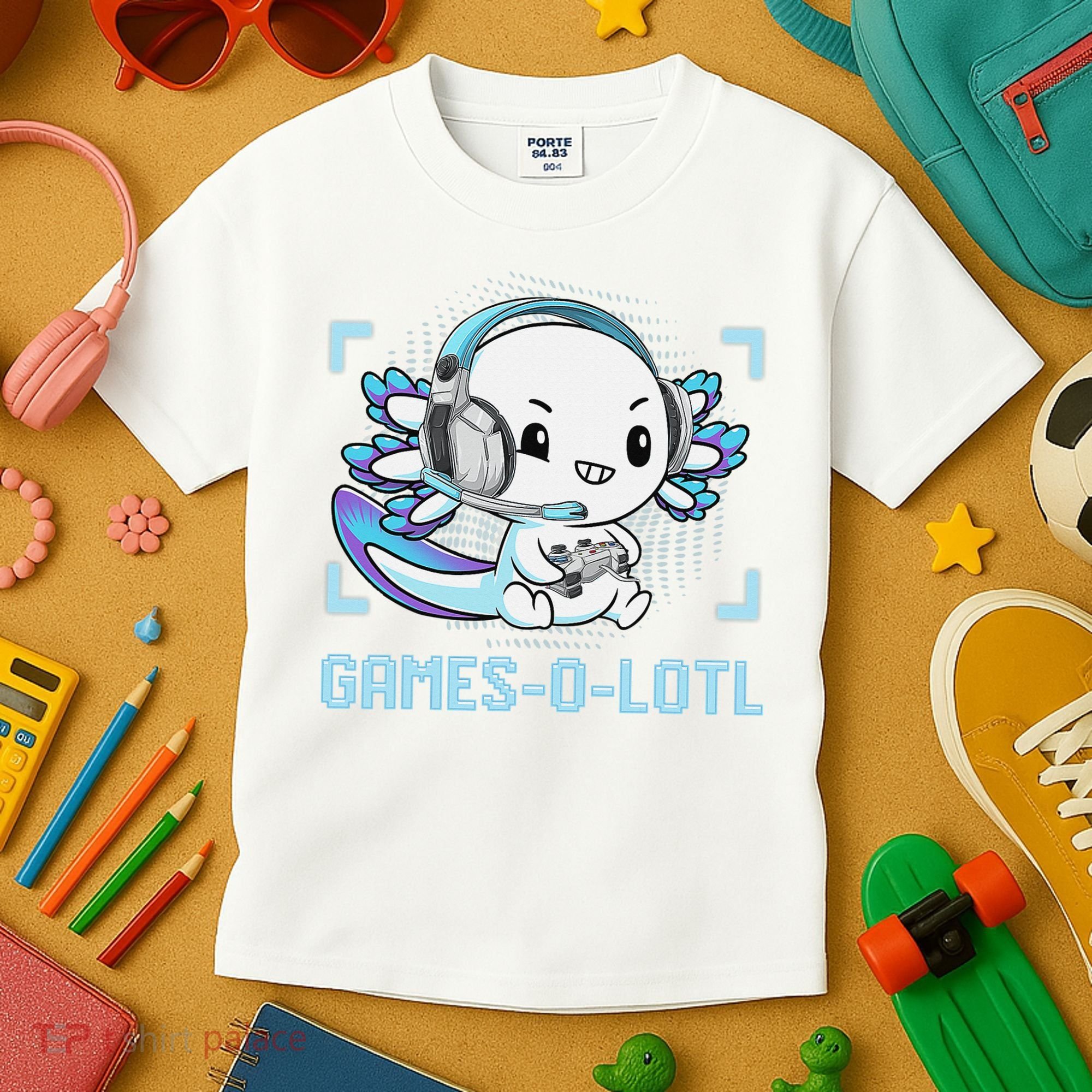 Gamesolotl Axolotl Video Gamer Kawaii Anime Funny Kids T-Shirt
