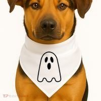 Ghost Adult Women Silly Ghost Face Costume USA-Made Doggie Bandana thumb 1