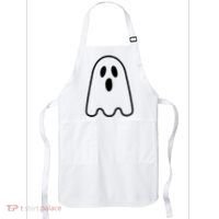 Ghost Adult Women Silly Ghost Face Costume Apron thumb 0