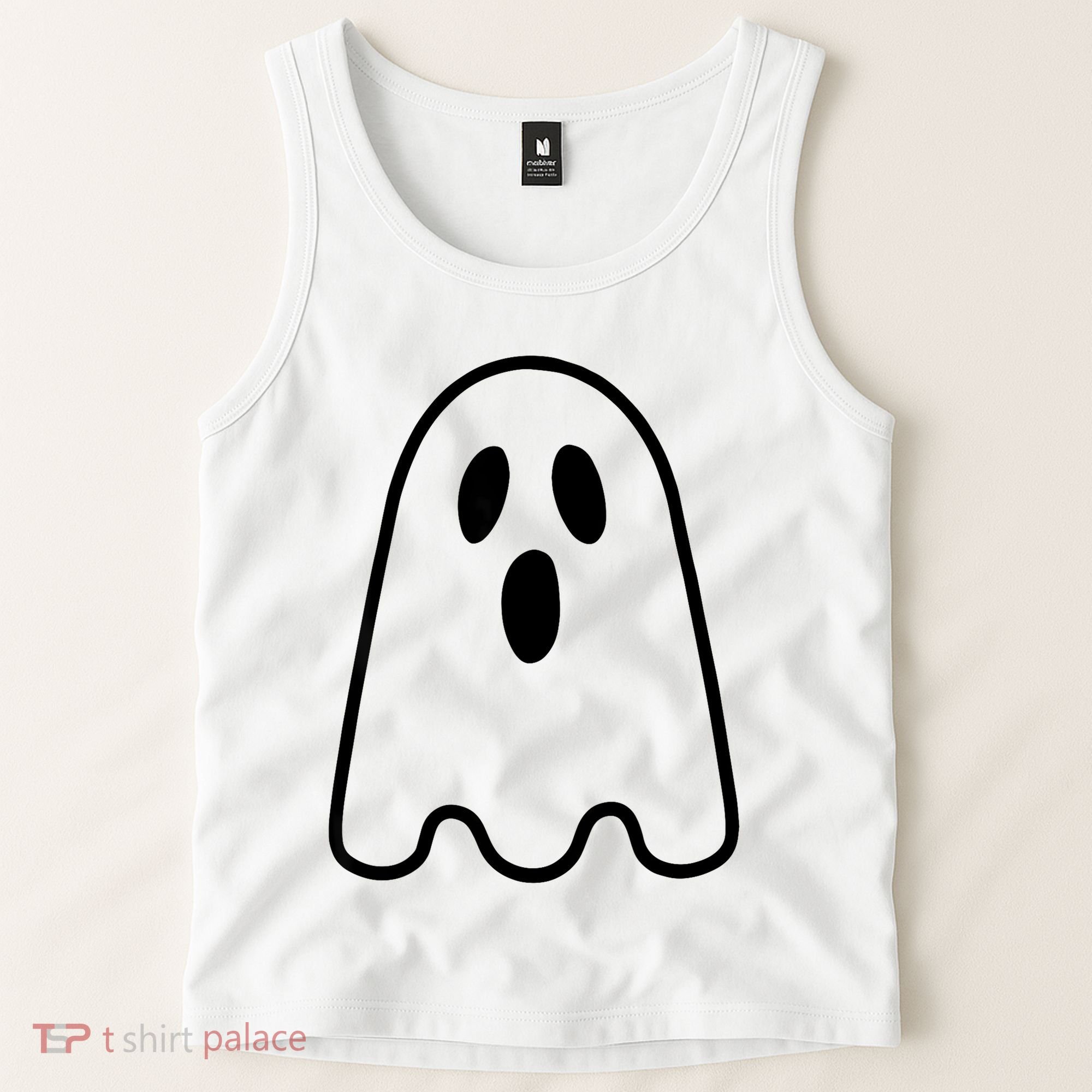Ghost Adult Women Silly Ghost Face Costume Tank Top