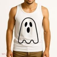 Ghost Adult Women Silly Ghost Face Costume Tank Top thumb 3