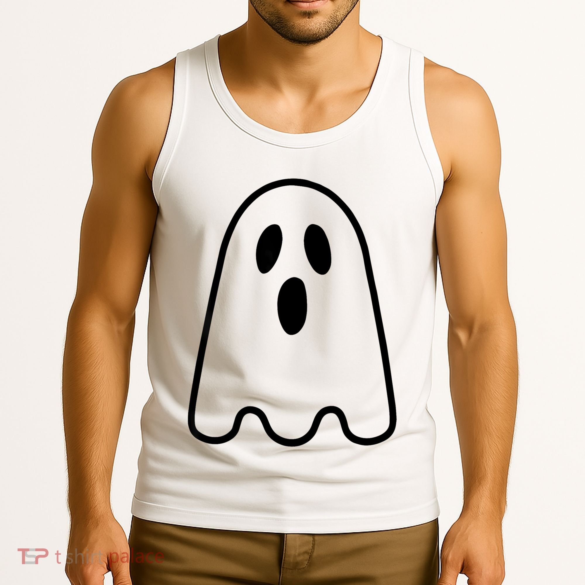 Ghost Adult Women Silly Ghost Face Costume Tank Top