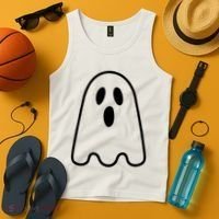 Ghost Adult Women Silly Ghost Face Costume Tank Top thumb 4