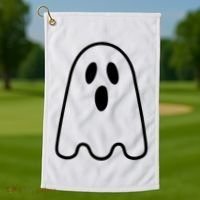 Ghost Adult Women Silly Ghost Face Costume Golf Towel thumb 1