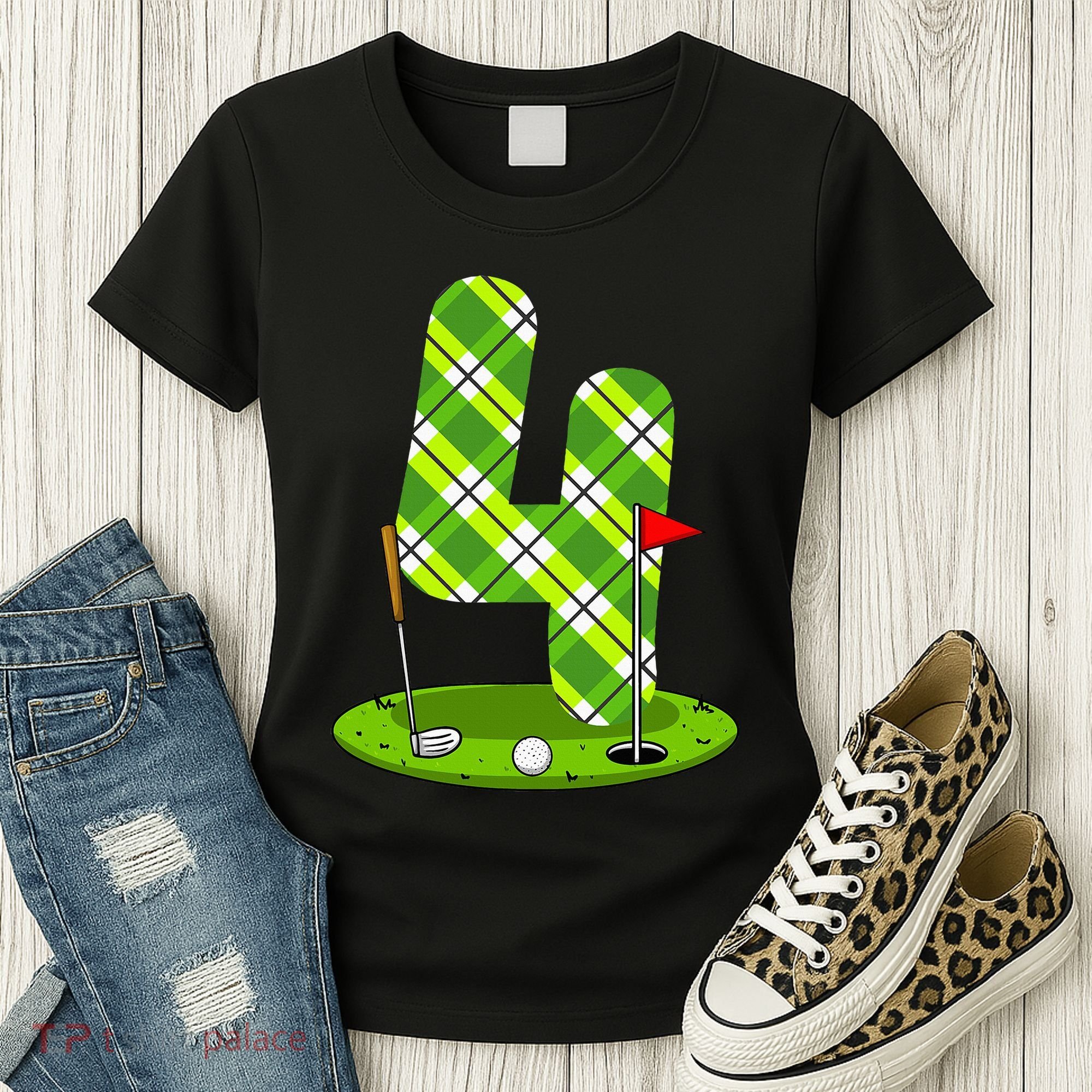 Golf Birthday 4th Birthday Party Golfer Women's T-Shirt