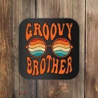 Groovy Brother 70s Aesthetic 1970'S Retro Brother Coaster thumb 0