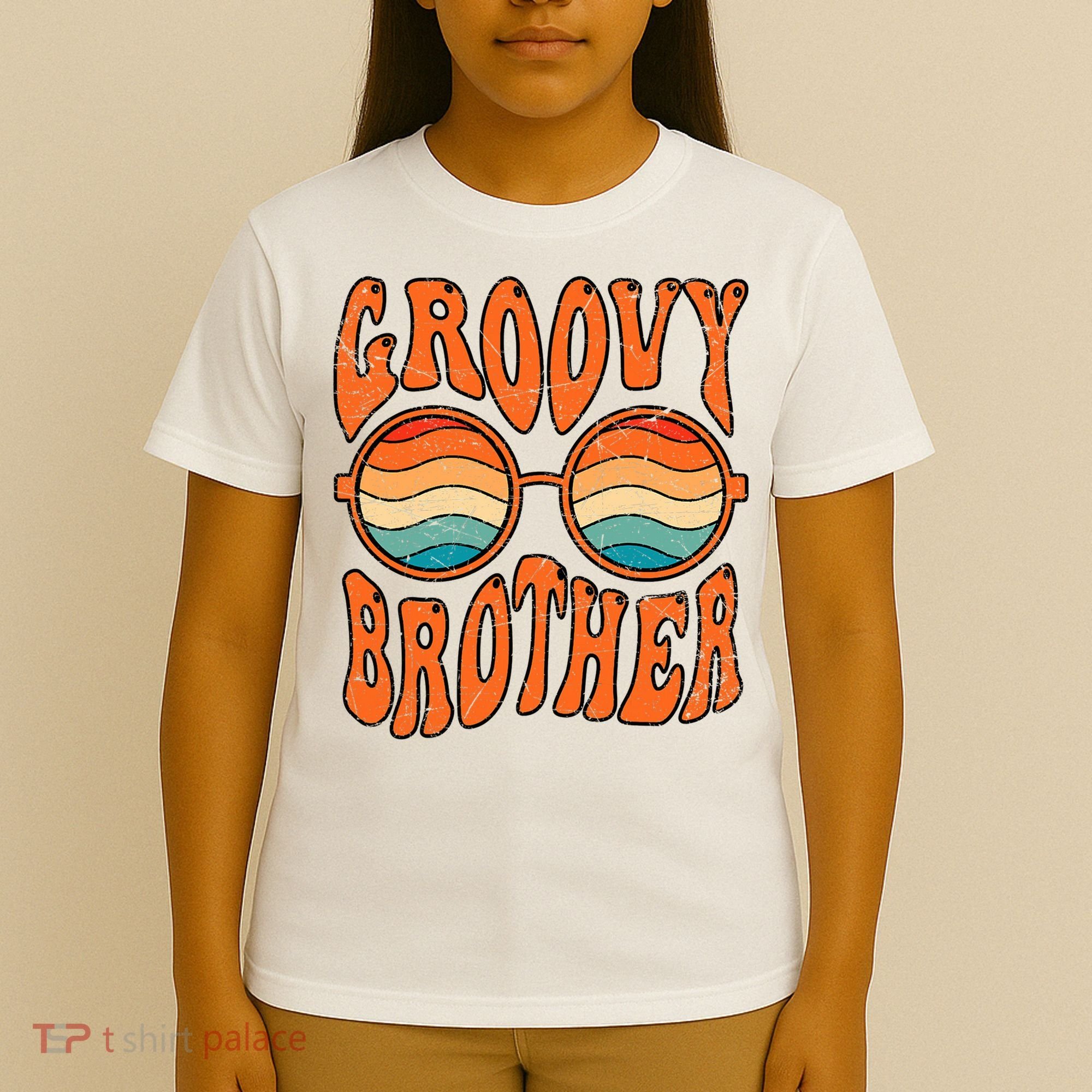 Groovy Brother 70s Aesthetic 1970'S Retro Brother T-Shirt
