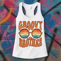 Groovy Brother 70s Aesthetic 1970'S Retro Brother Women's Tank Top thumb 3