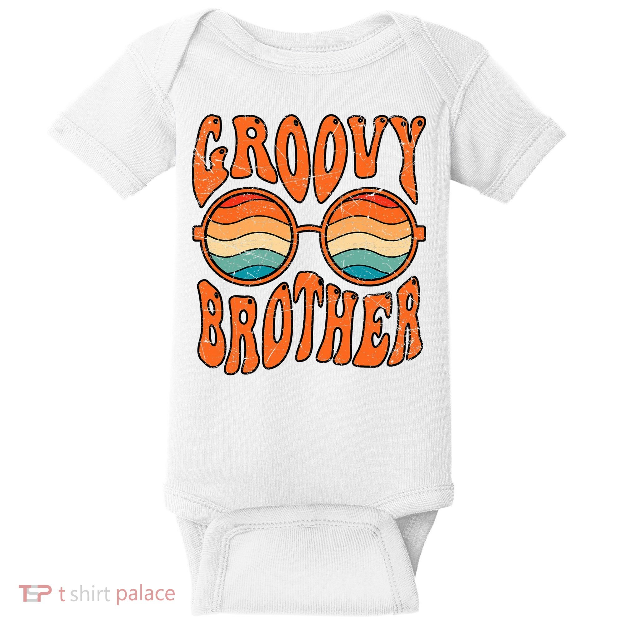 Groovy Brother 70s Aesthetic 1970'S Retro Brother Baby Bodysuit
