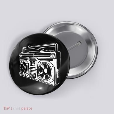 Ghetto Blaster 80s 90s Hip Hop Rap Classic Button