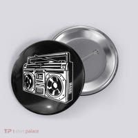 Ghetto Blaster 80s 90s Hip Hop Rap Classic Button thumb 0