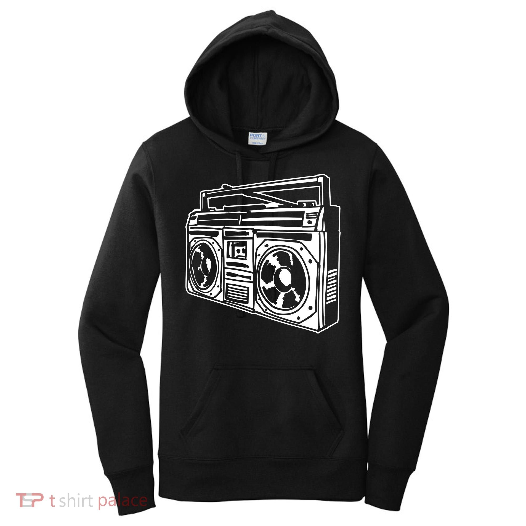 Ghetto Blaster 80s 90s Hip Hop Rap Classic Women's Hoodie