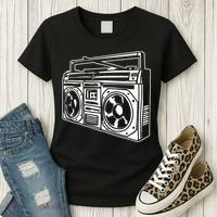 Ghetto Blaster 80s 90s Hip Hop Rap Classic Women's T-Shirt thumb 3