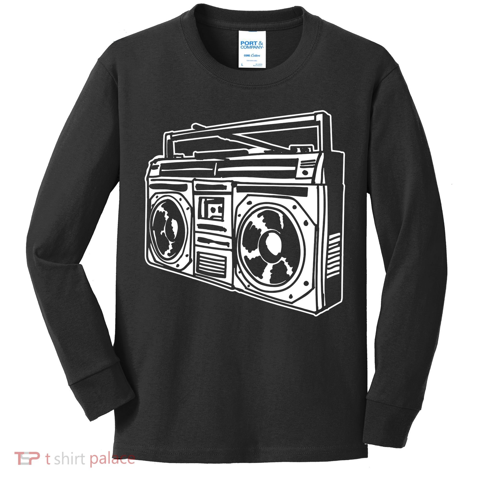 Ghetto Blaster 80s 90s Hip Hop Rap Classic Kids Long Sleeve Shirt