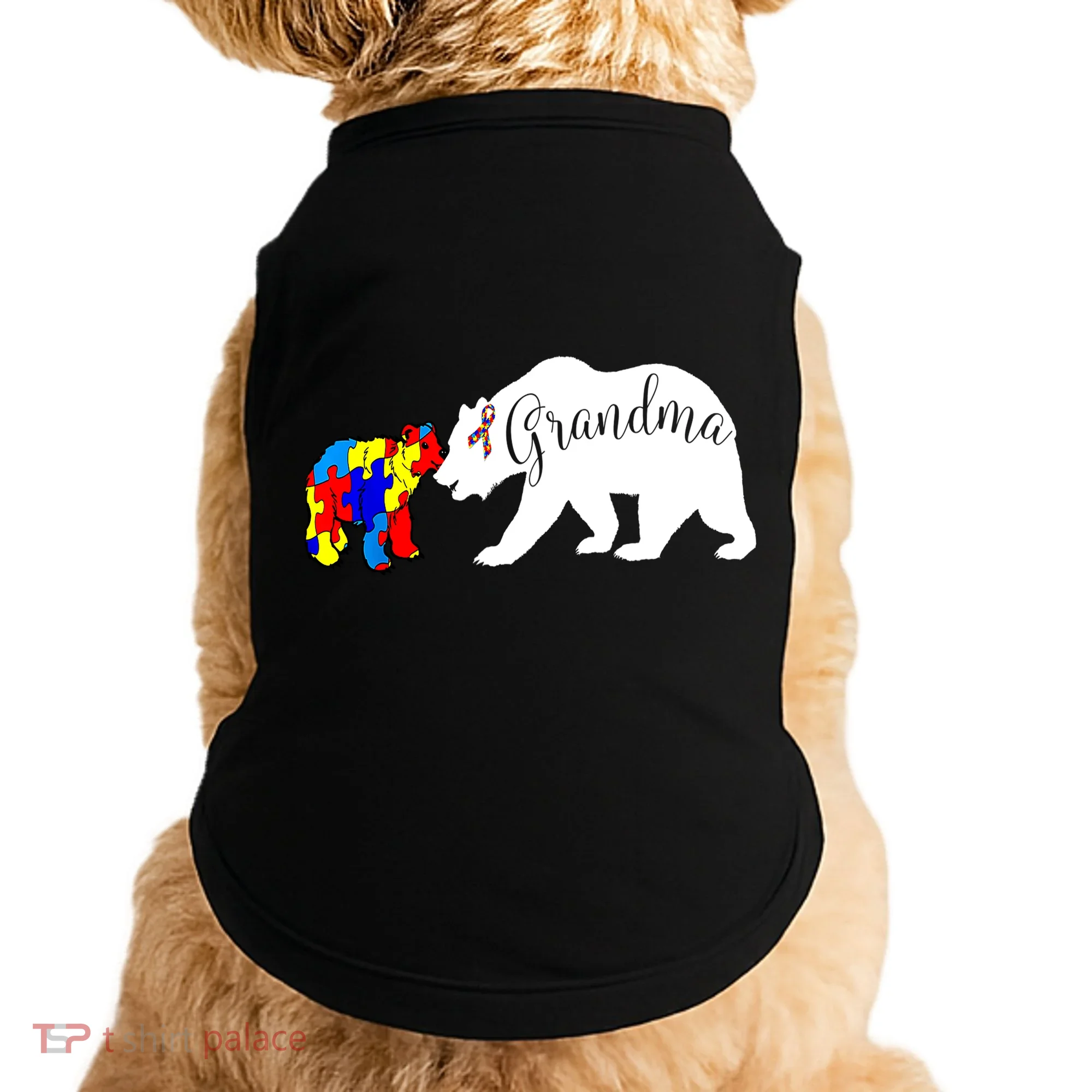 Grandma Bear Autism Awareness Doggie Tank
