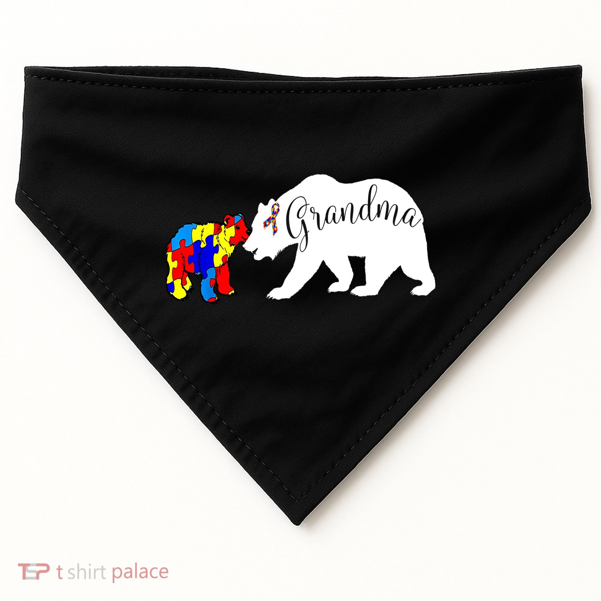 Grandma Bear Autism Awareness USA-Made Doggie Bandana
