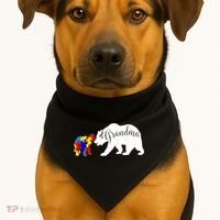 Grandma Bear Autism Awareness USA-Made Doggie Bandana thumb 1