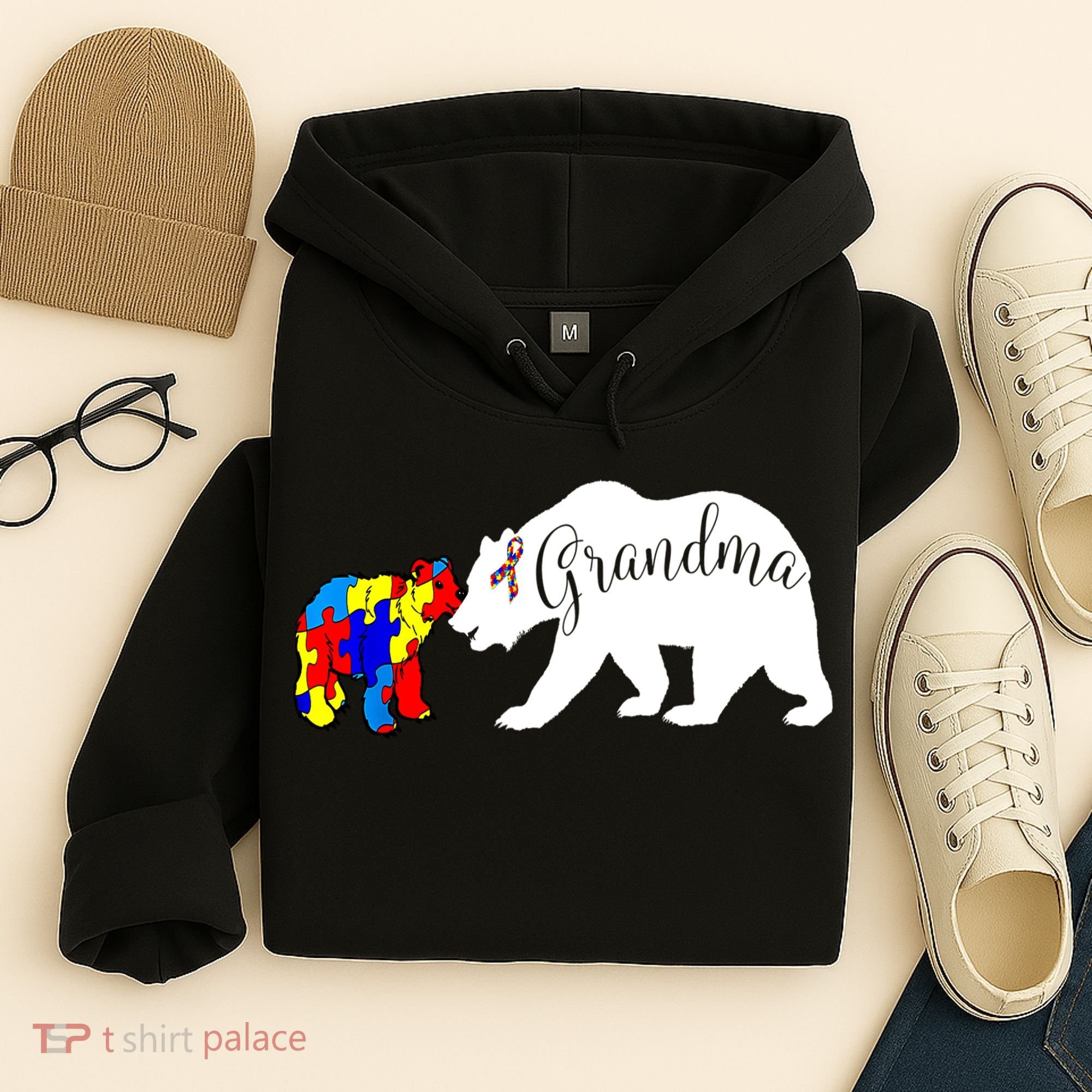 Grandma Bear Autism Awareness Hoodie