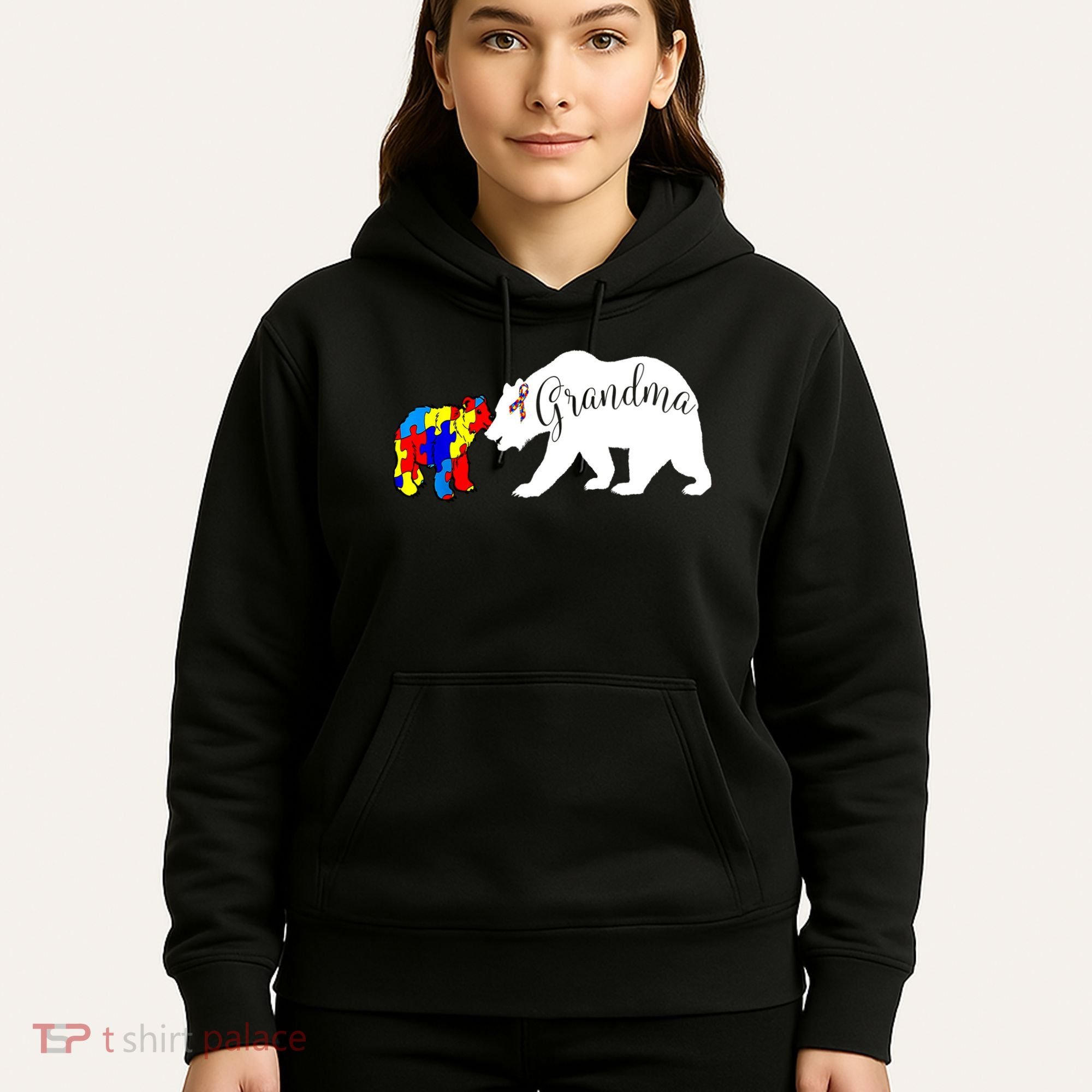 Grandma Bear Autism Awareness Hoodie