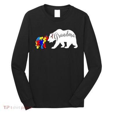 Grandma Bear Autism Awareness Long Sleeve Shirt