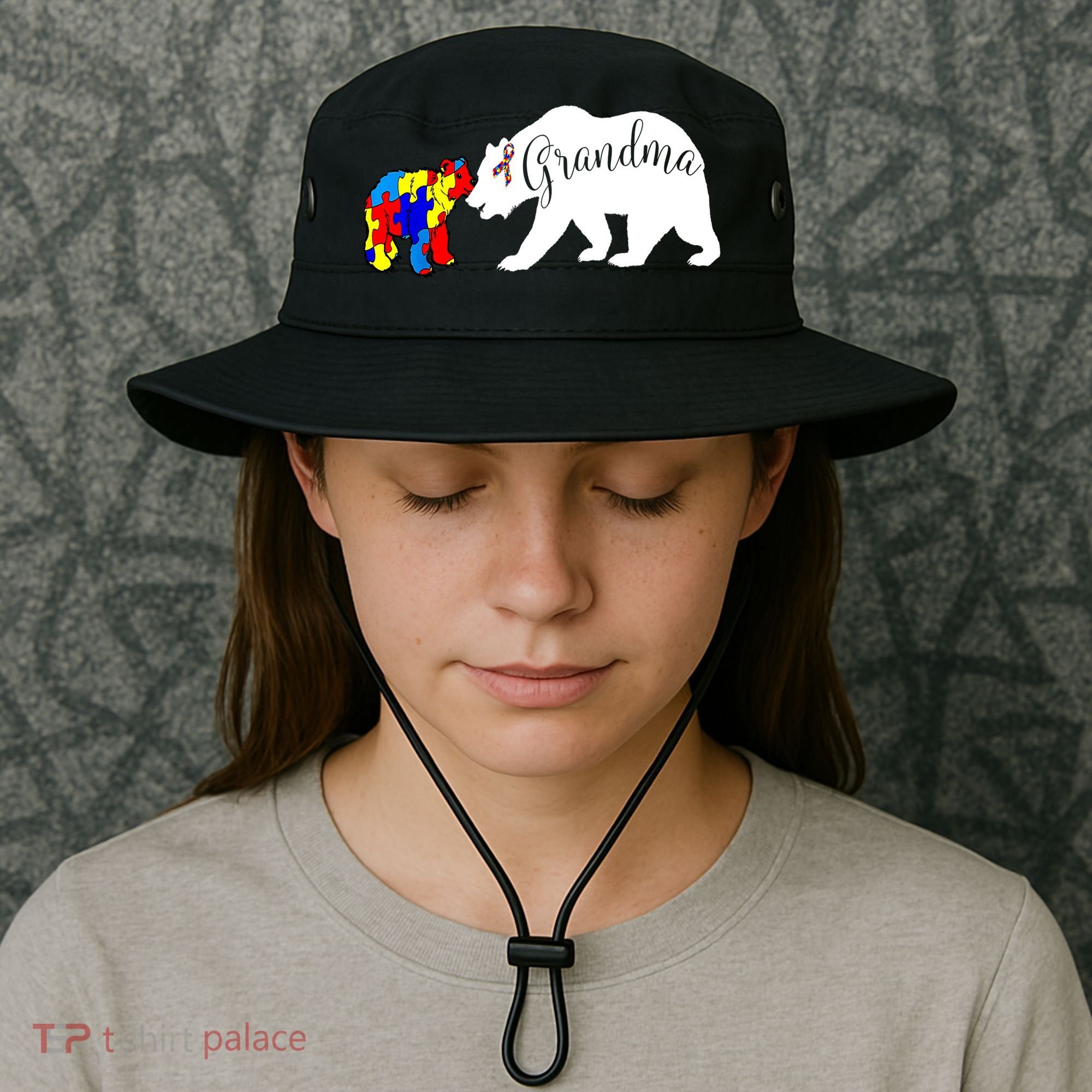Grandma Bear Autism Awareness Bucket Hat