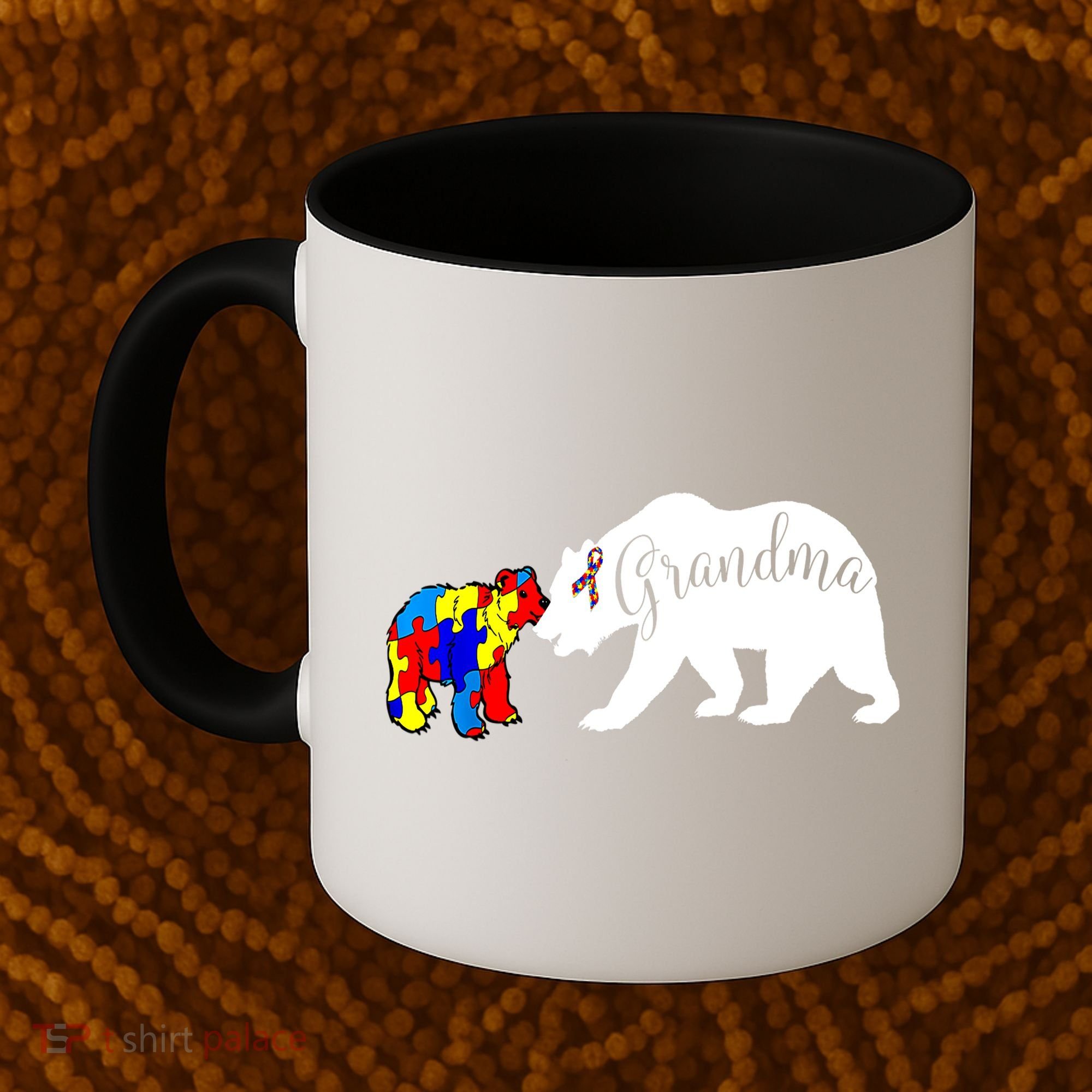 Grandma Bear Autism Awareness Coffee Mug