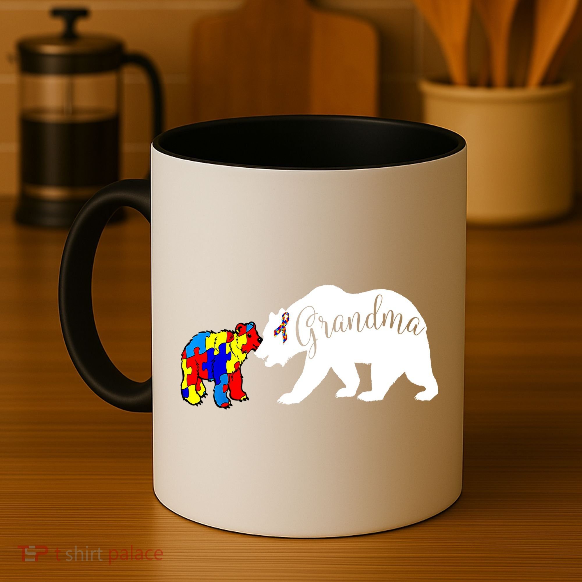 Grandma Bear Autism Awareness Coffee Mug