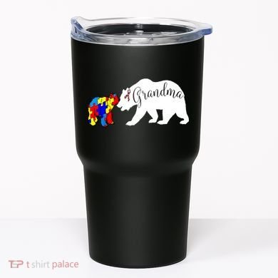 Grandma Bear Autism Awareness Tumbler